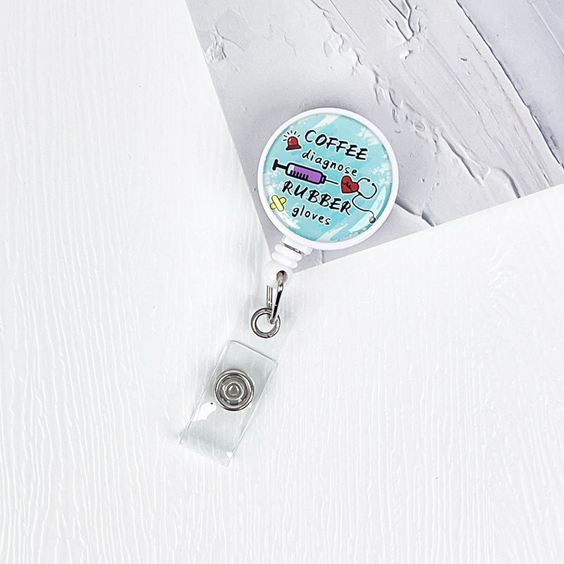 Wholesale 5pcs Creative Doctor Brooch Nurse Badge Badge Chest Clip Student Card Holder Work ID Collar Scalable Easy Pull Keychains